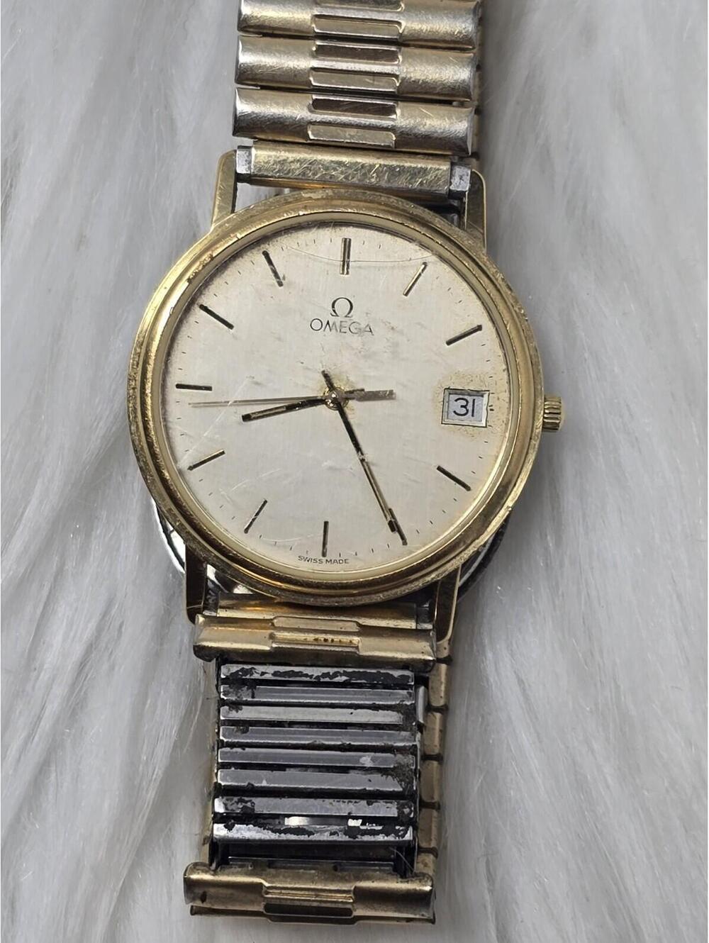 Vintage Omega De Ville Quartz Rectangular Watch Parts Repair